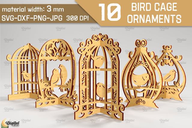 Bird Cage Ornament Bundle SVG. Patterns Laser Cut SVG Evgenyia Guschina 