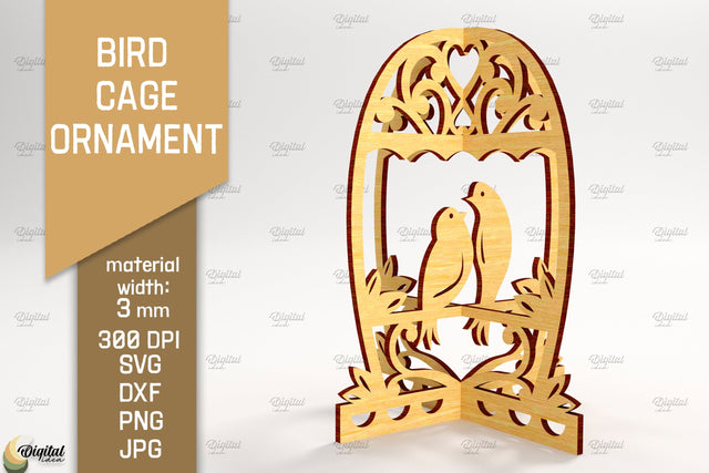 Bird Cage Ornament SVG. Patterns Laser Cut SVG Evgenyia Guschina 