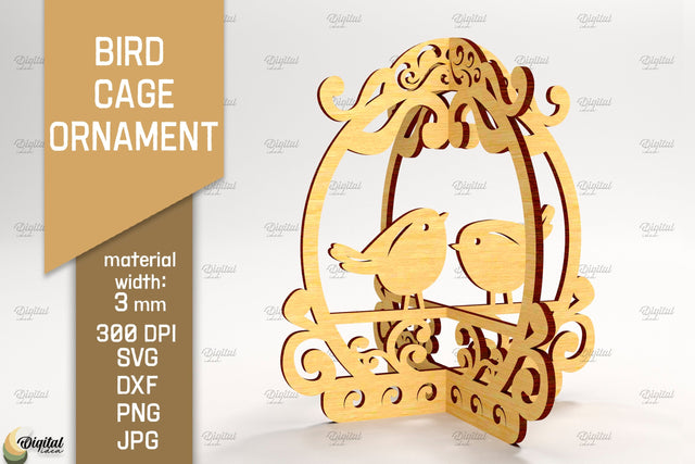 Bird Cage Ornament SVG. Patterns Laser Cut SVG Evgenyia Guschina 