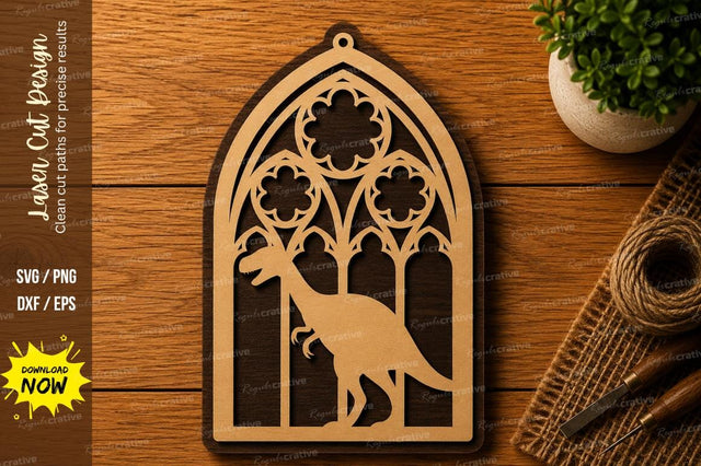 Bird Cathedral Window SVG | Gothic Laser Cut File | Glowforge CNC DXF PNG EPS SVG Regulrcrative 