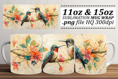 Bird Design Mug Wrap – 11oz & 15oz Sublimation Art Sublimation afrosvg 