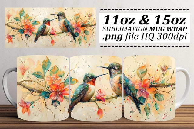 Bird Design Mug Wrap – 11oz & 15oz Sublimation Art Sublimation afrosvg 