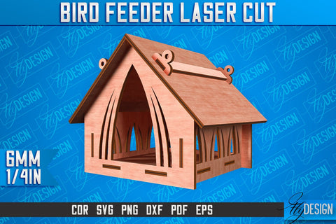 Bird Feeder Laser Cut | Laser Cut SVG Design | CNC File SVG Fly Design 