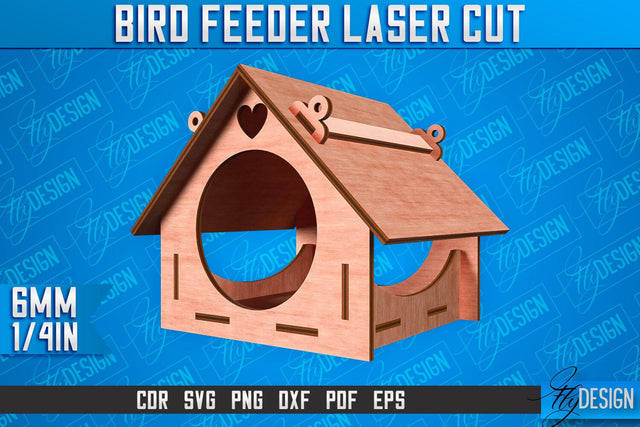Bird Feeder Laser Cut | Laser Cut SVG Design | CNC File SVG Fly Design 