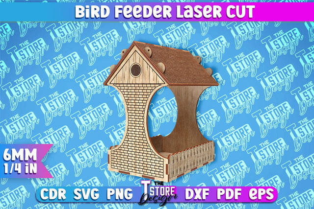 Bird Feeder Laser Cut | Laser Cut SVG Design | CNC File SVG The T Store Design 