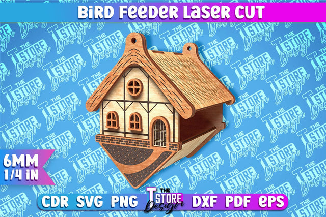 Bird Feeder Laser Cut | Laser Cut SVG Design | CNC File SVG The T Store Design 