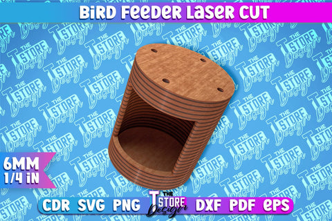 Bird Feeder Laser Cut | Laser Cut SVG Design | CNC File SVG The T Store Design 