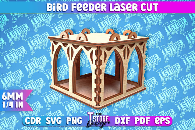 Bird Feeder Laser Cut | Laser Cut SVG Design | CNC File SVG The T Store Design 
