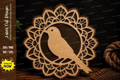 Bird Mandala Circle Laser Cut Svg Design SVG Regulrcrative 