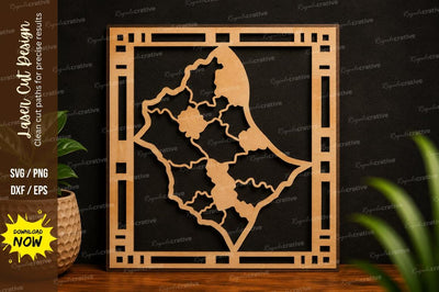 Bird Map Frame SVG Laser Cut Svg Design SVG Regulrcrative 