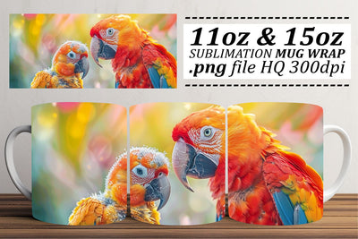 Bird Mug Wrap Sublimation – Cute Design for 11oz & 15oz Sublimation afrosvg 