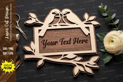 Bird Name Frame laser Cut svg Cutting file, SVG Regulrcrative 