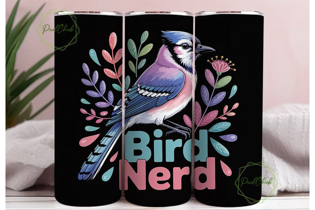 Bird Nerd 20oz Tumbler Design Sublimation PixelChick 