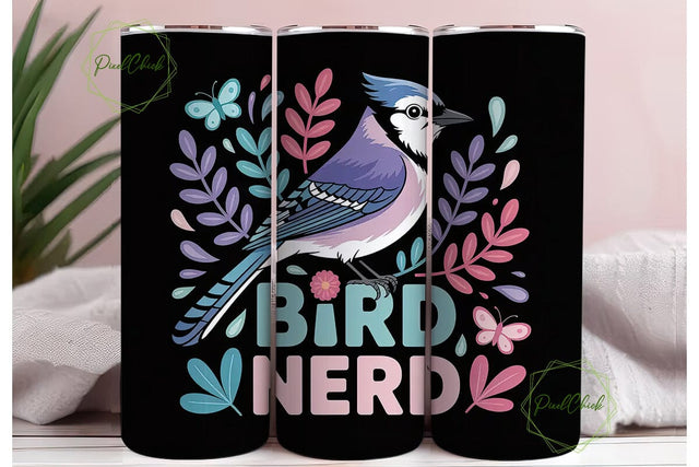 Bird Nerd 20oz Tumbler Design Sublimation PixelChick 