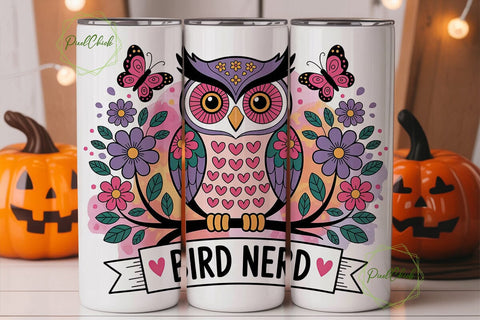 Bird Nerd 20oz Tumbler Wrap Sublimation PixelChick 