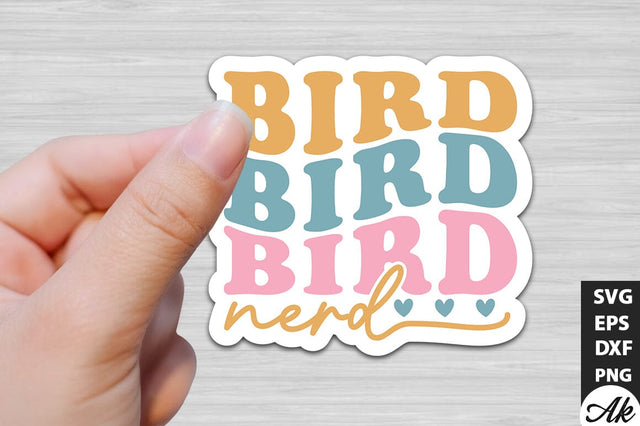 Bird nerd Retro Stickers SVG akazaddesign 