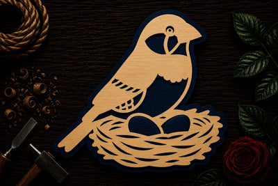 Bird Nest Family Nature Laser Cut SVG File SVG Regulrcrative 