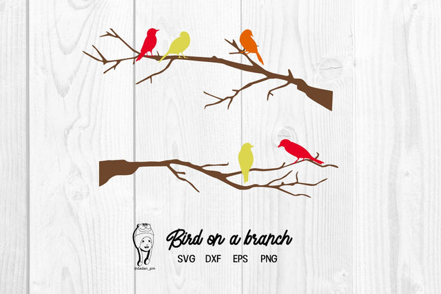 Bird on a branch silhouette svg SVG dadan_pm 