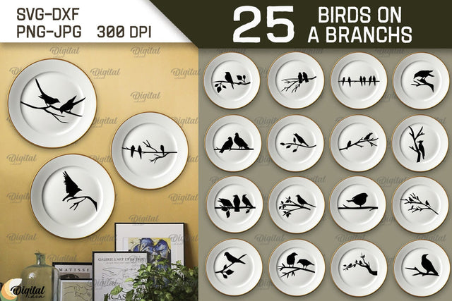 Bird On A Branch SVG Bundle. Bird SVG. Bird On Tree SVG SVG Evgenyia Guschina 