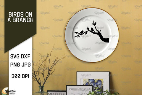 Bird On A Branch SVG Bundle. Bird SVG. Bird On Tree SVG SVG Evgenyia Guschina 