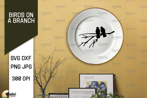 Bird On A Branch SVG Bundle. Bird SVG. Bird On Tree SVG SVG Evgenyia Guschina 