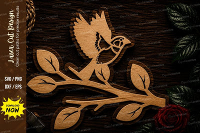 Bird On Branch Nature Laser Cut SVG File SVG Regulrcrative 