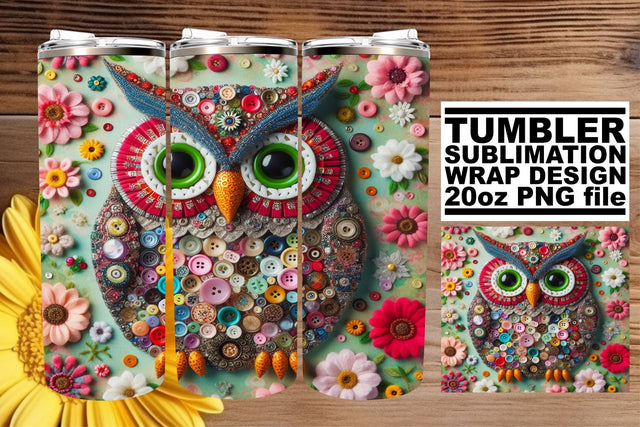 Bird Owl Sublimation Wrap: Artistic Fusion Sublimation afrosvg 