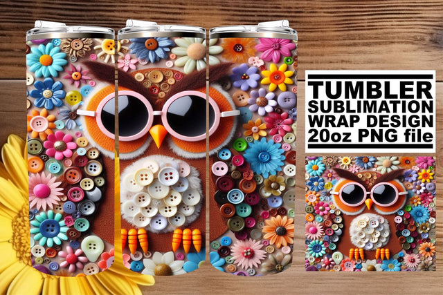 Bird Owl Sublimation Wrap: Expressive Artistry Sublimation afrosvg 