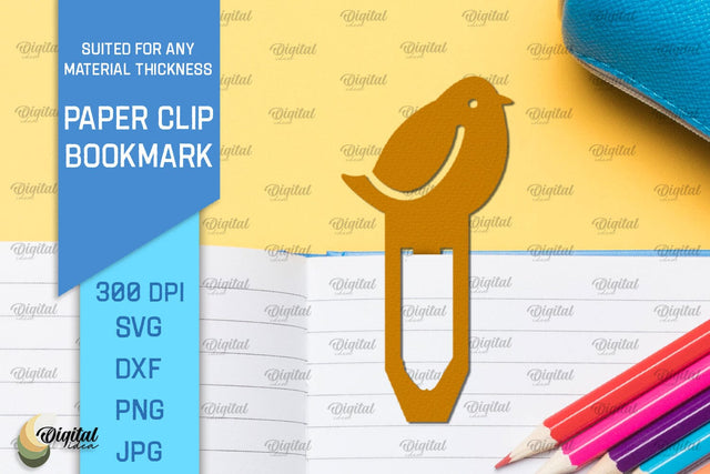 Bird Paper Clip Bookmark. Bookmark Clip Template SVG SVG Evgenyia Guschina 