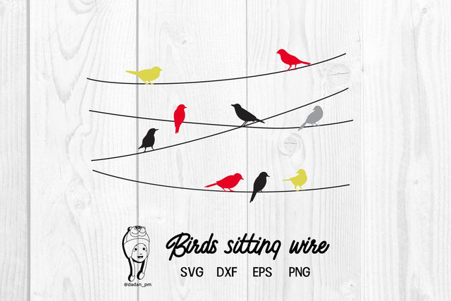 Bird sitting wire silhouette svg SVG dadan_pm 
