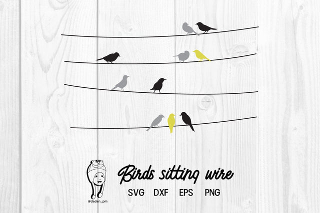 Bird sitting wire silhouette svg SVG dadan_pm 