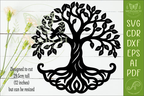 Bird Tree of Life SVG, Elegant Nature Wall Art Laser Cut SVG APInspireddesigns 