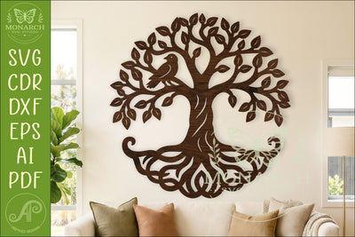 Bird Tree of Life SVG, Elegant Nature Wall Art Laser Cut SVG APInspireddesigns 
