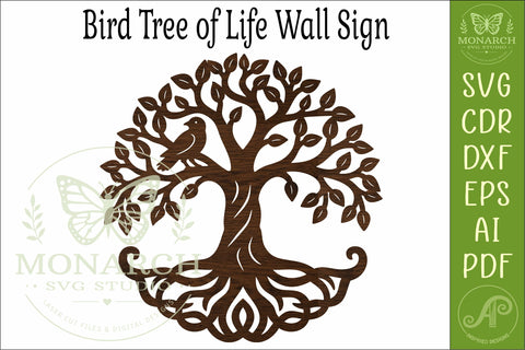 Bird Tree of Life SVG, Elegant Nature Wall Art Laser Cut SVG APInspireddesigns 