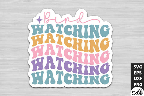 Bird watching Retro Stickers SVG akazaddesign 