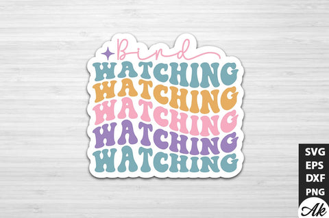 Bird watching Retro Stickers SVG akazaddesign 