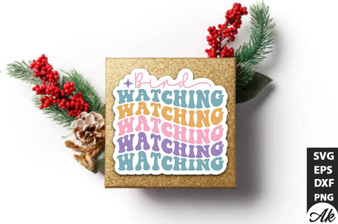 Bird watching Retro Stickers SVG akazaddesign 