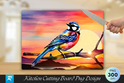 Bird With Sunset Cutting Board Sublimation Regulrcrative 