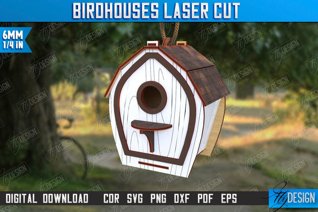 Birdhouse Laser Cut | Bird Feeder | Garden Decor | CNC File SVG Fly Design 