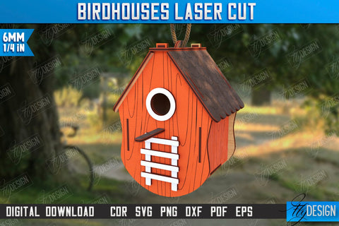 Birdhouse Laser Cut Bundle | Bird Feeder | Garden Decor | CNC Files SVG Fly Design 