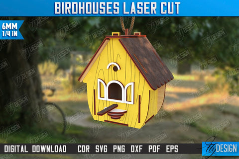 Birdhouse Laser Cut Bundle | Bird Feeder | Garden Decor | CNC Files SVG Fly Design 