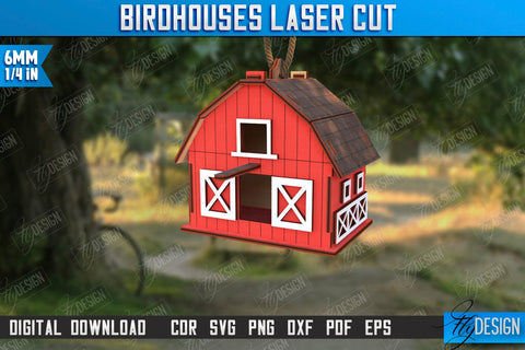 Birdhouse Laser Cut Bundle | Bird Feeder | Garden Decor | CNC Files SVG Fly Design 