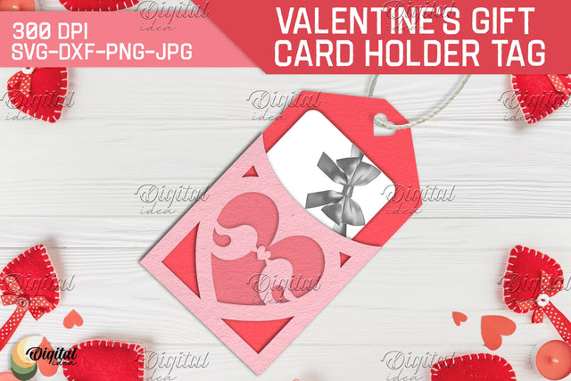 Birds and Heart SVG. Valentine's Gift Card Holder Tag 3D Paper Evgenyia Guschina 