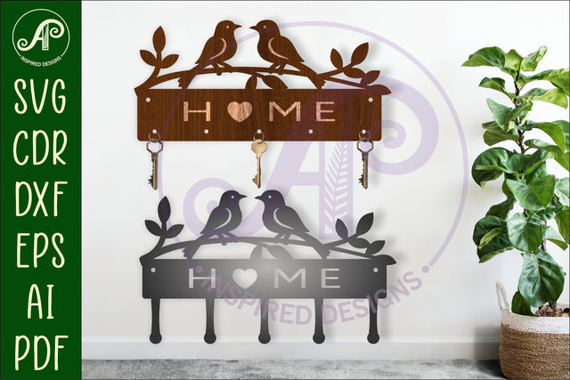 Birds Key holder designs for wood and metal SVG APInspireddesigns 