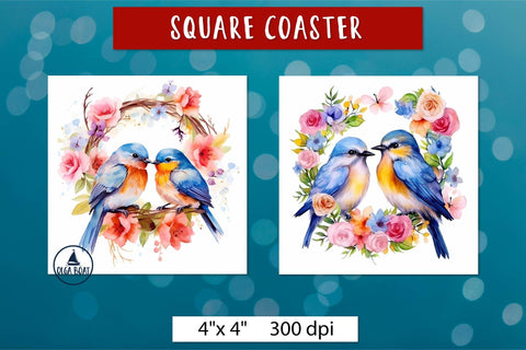 Birds nest coaster | Spring sublimation designs Sublimation Olga Boat Design 