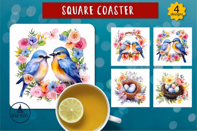 Birds nest coaster | Spring sublimation designs Sublimation Olga Boat Design 