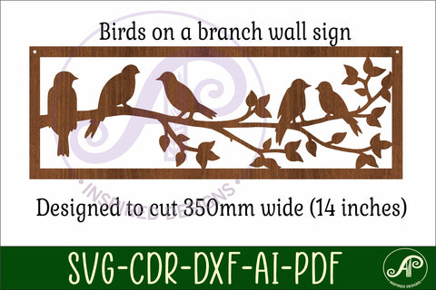 Birds on a branch wall sign, SVG file. SVG APInspireddesigns 