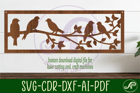 Birds on a branch wall sign, SVG file. SVG APInspireddesigns 