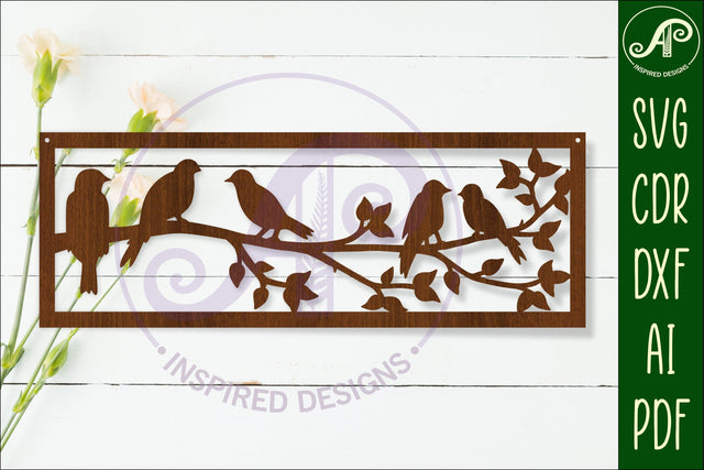 Birds on a branch wall sign, SVG file. SVG APInspireddesigns 