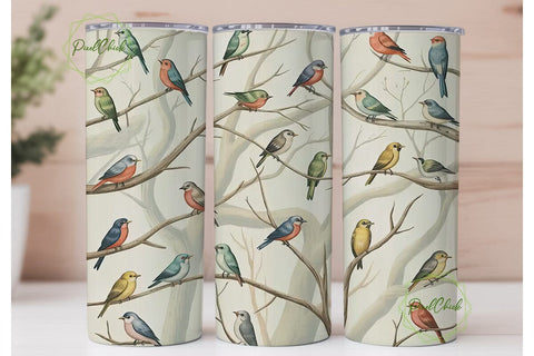 Birds on Branches 20oz Tumbler Wrap Sublimation PixelChick 